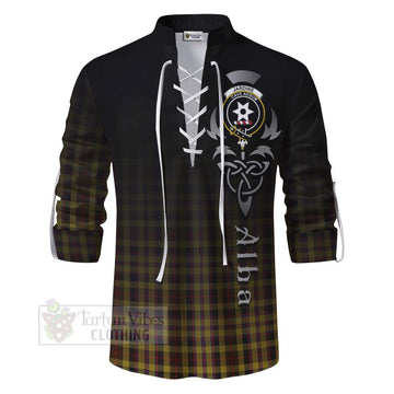 Jardine Tartan Ghillie Kilt Shirt Featuring Alba Gu Brath Family Crest Celtic Inspired - Tartan Vibes Clothing