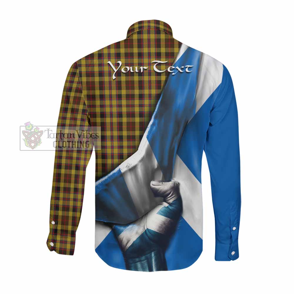 Tartan Vibes Clothing Jardine Tartan Long Sleeve Button Shirt with Family Crest Scotland Patriotic Style