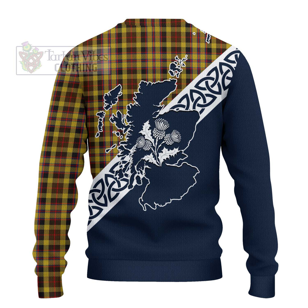 Tartan Vibes Clothing Jardine Tartan Knitted Sweater Featuring Thistle and Scotland Map