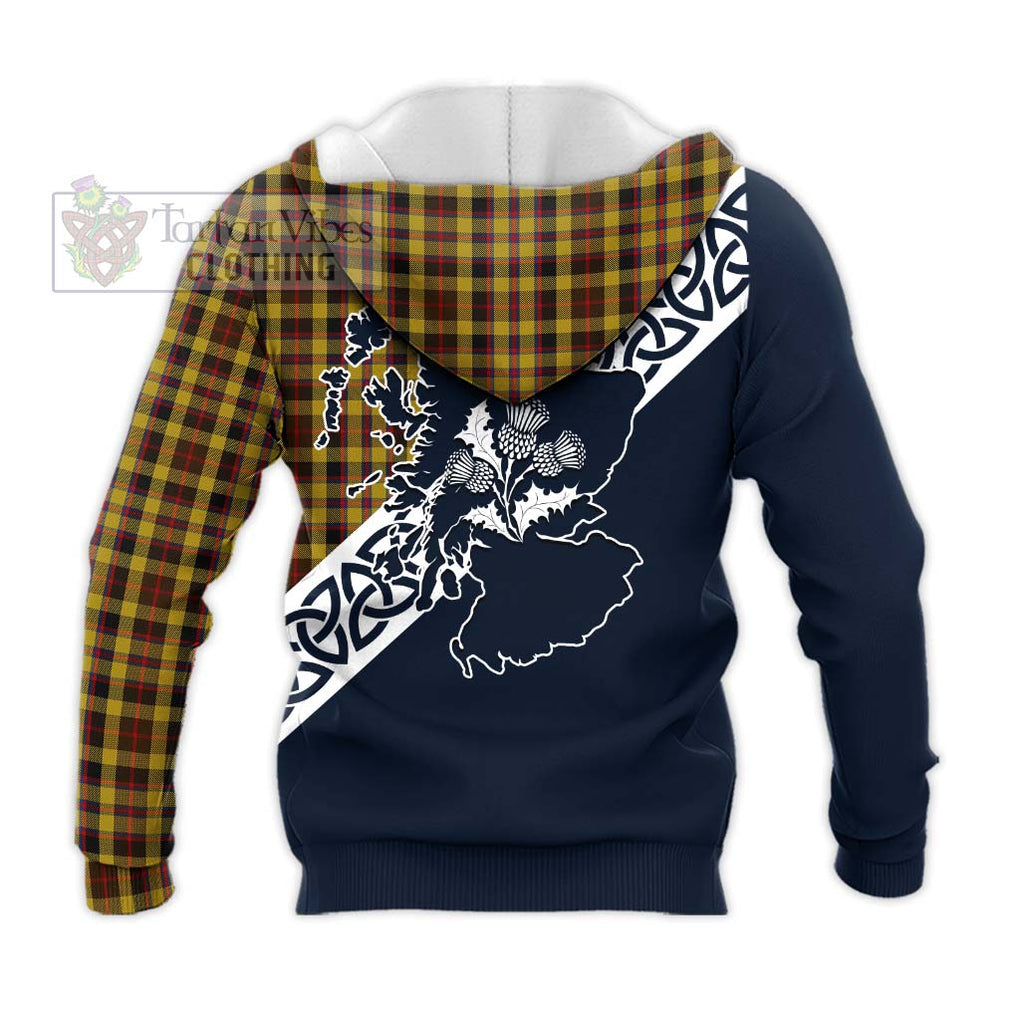 Tartan Vibes Clothing Jardine Tartan Knitted Hoodie Featuring Thistle and Scotland Map