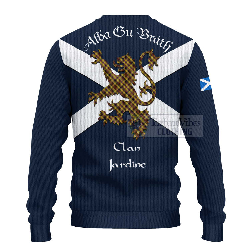 Tartan Vibes Clothing Jardine Tartan Lion Rampant Knitted Sweater – Proudly Display Your Heritage with Alba Gu Brath and Clan Name