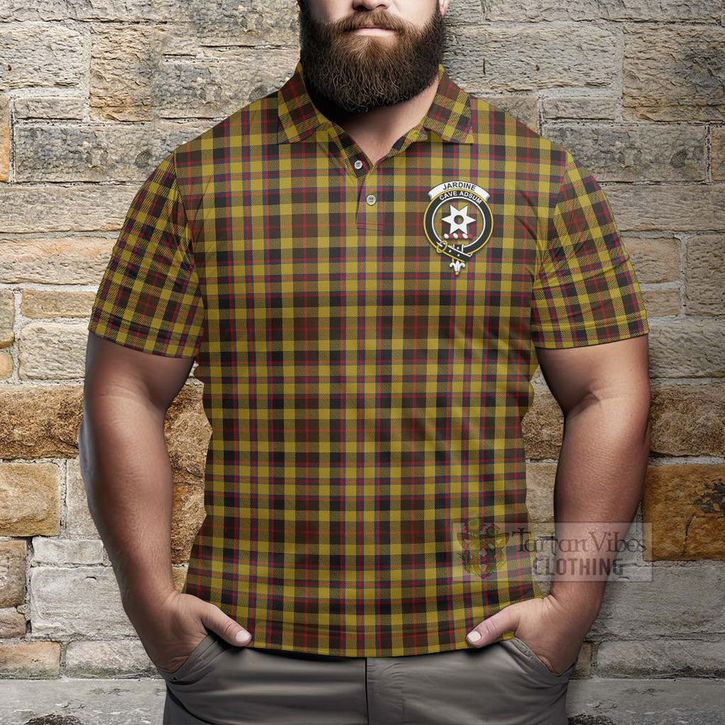 Tartan Vibes Clothing Jardine Tartan Polo Shirt with Family Crest and Bearded Skull Holding Bottles of Whiskey