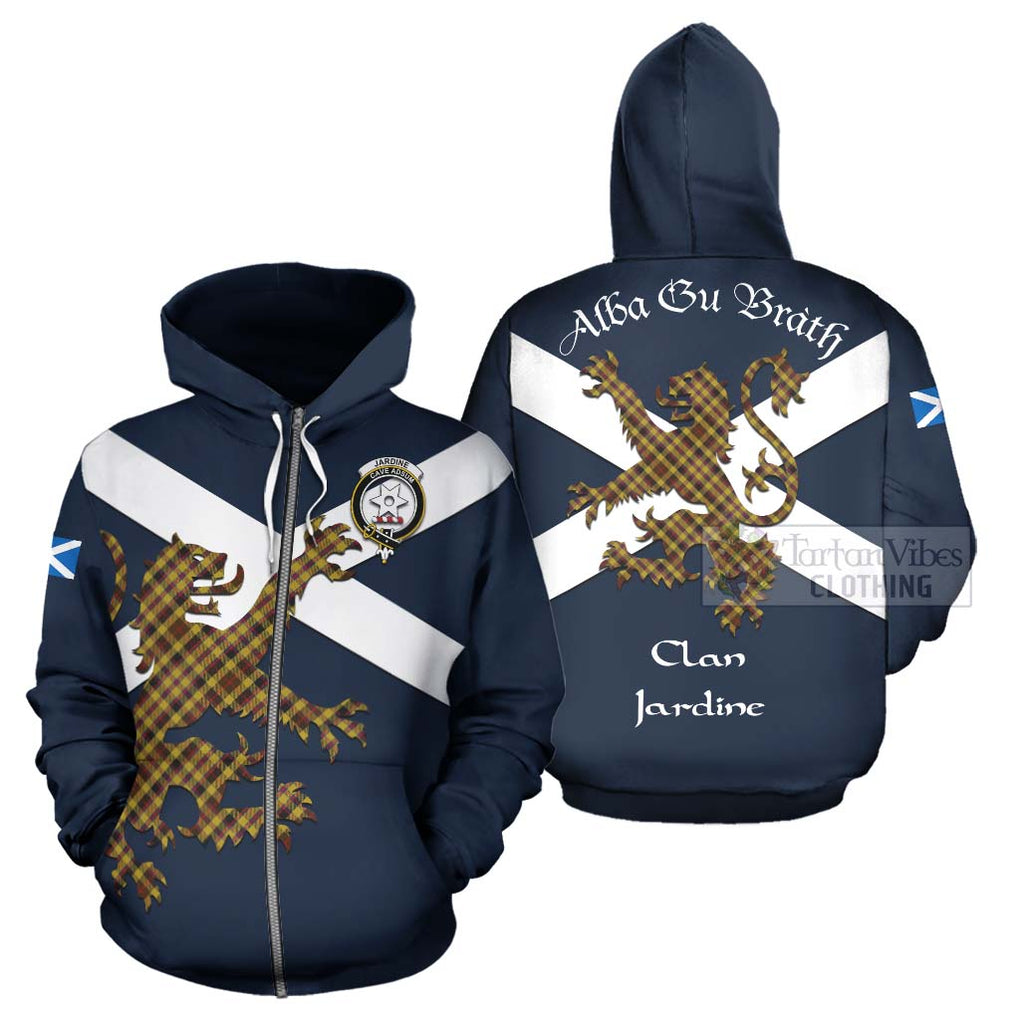 Tartan Vibes Clothing Jardine Tartan Lion Rampant Hoodie – Proudly Display Your Heritage with Alba Gu Brath and Clan Name