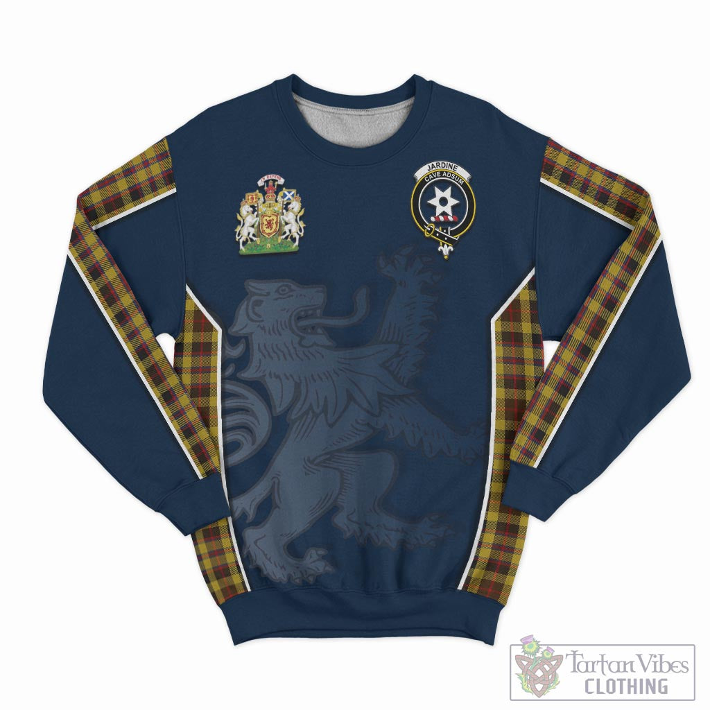 Tartan Vibes Clothing Jardine Tartan Sweater with Family Crest and Lion Rampant Vibes Sport Style