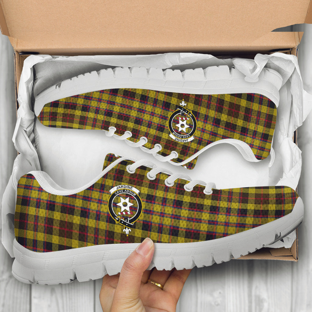 Jardine Tartan Sneakers with Family Crest - Tartan Vibes Clothing