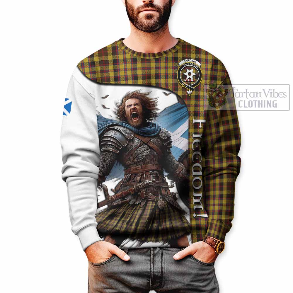 Tartan Vibes Clothing Jardine Crest Tartan Sweatshirt Inspired by the Freedom of Scottish Warrior