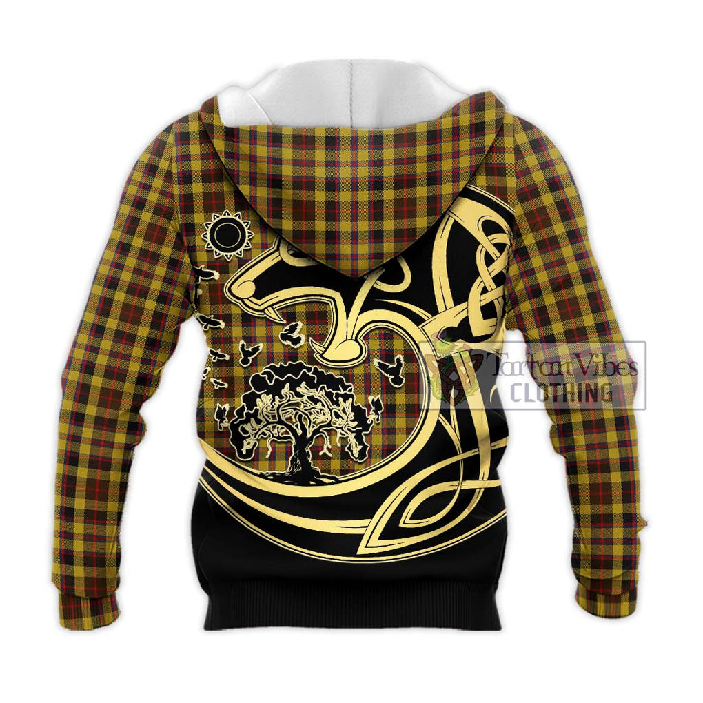 Jardine Tartan Knitted Hoodie with Family Crest Celtic Wolf Style - Tartan Vibes Clothing