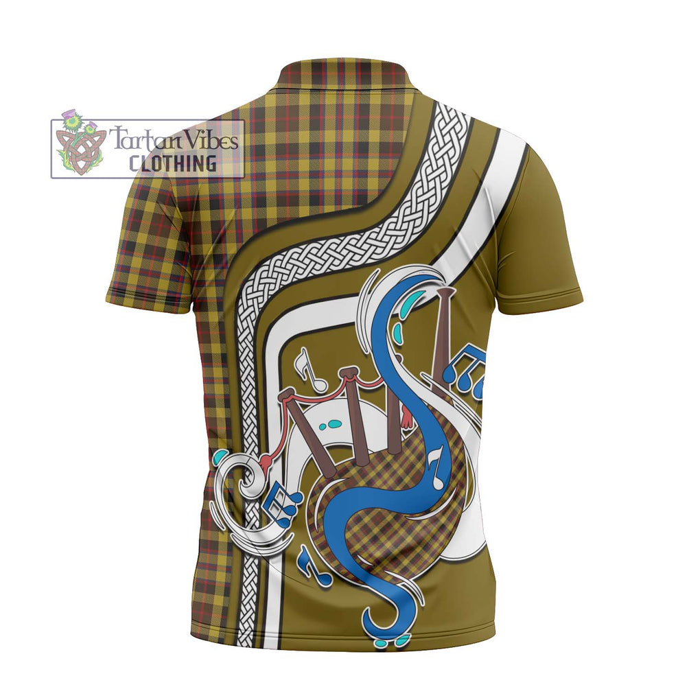 Jardine Tartan Zipper Polo Shirt with Epic Bagpipe Style - Tartanvibesclothing Shop