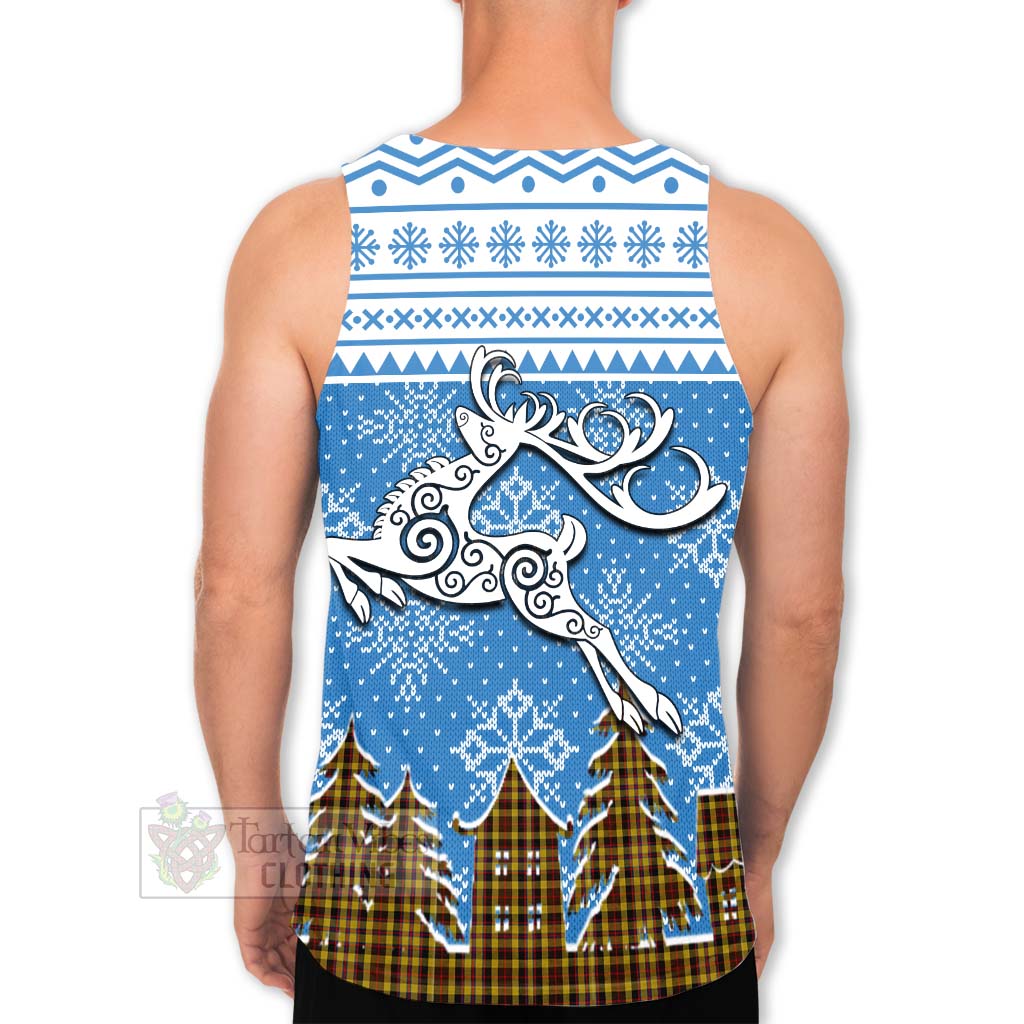 Tartan Vibes Clothing Jardine Clan Christmas Men's Tank Top Celtic Reindeer Style