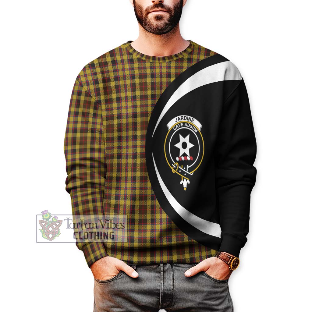 Jardine Tartan Sweatshirt with Family Crest Circle Style - Tartan Vibes Clothing