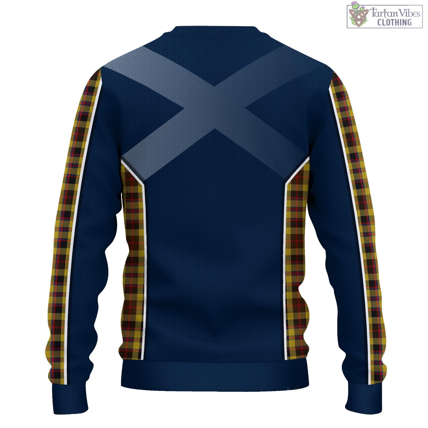 Tartan Vibes Clothing Jardine Tartan Knitted Sweatshirt with Family Crest and Scottish Thistle Vibes Sport Style