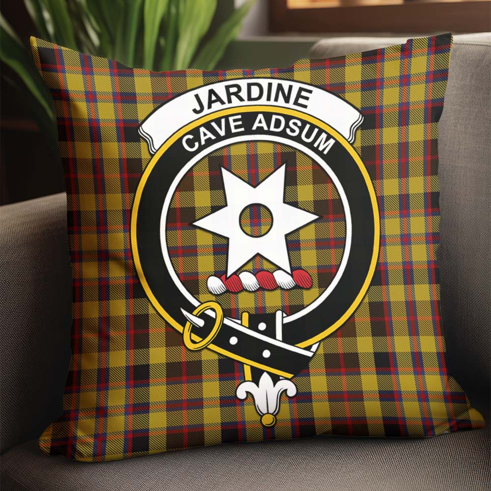 Jardine Tartan Pillow Cover with Family Crest - Tartanvibesclothing