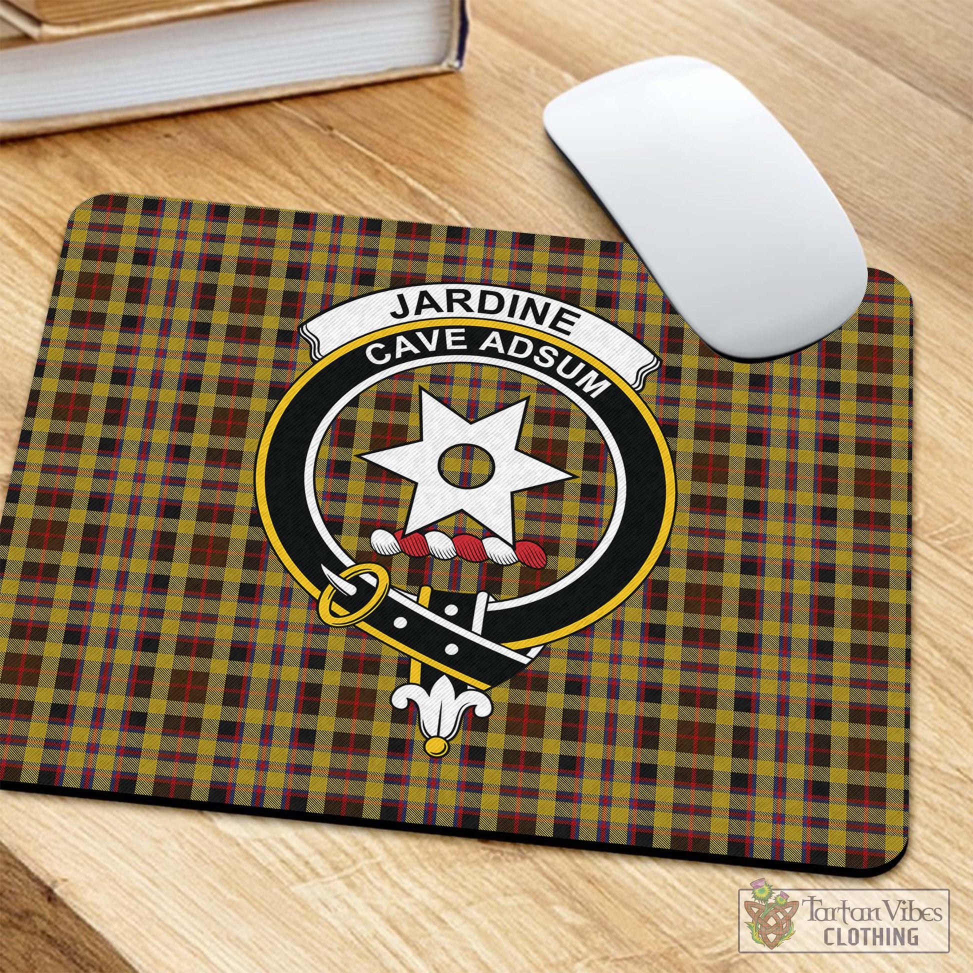 Tartan Vibes Clothing Jardine Tartan Mouse Pad with Family Crest