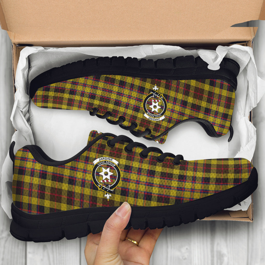 Jardine Tartan Sneakers with Family Crest - Tartan Vibes Clothing