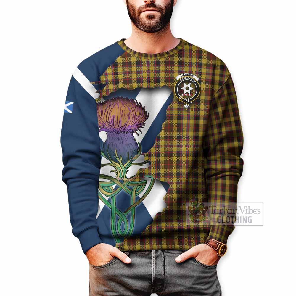 Jardine Tartan Family Crest Sweatshirt Scottish Thistle Celtic Inspired - Tartan Vibes Clothing