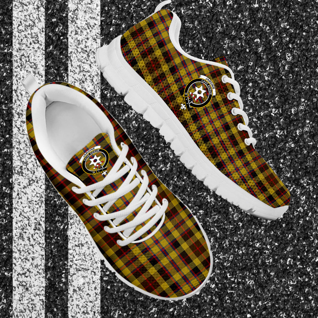 Jardine Tartan Sneakers with Family Crest - Tartan Vibes Clothing