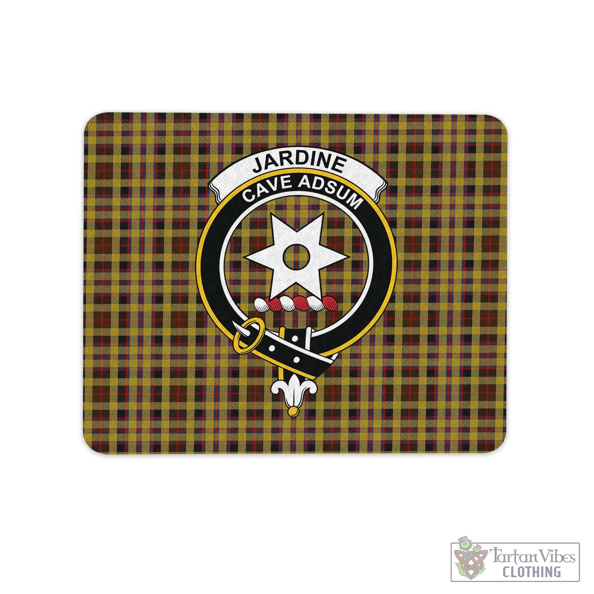 Tartan Vibes Clothing Jardine Tartan Mouse Pad with Family Crest