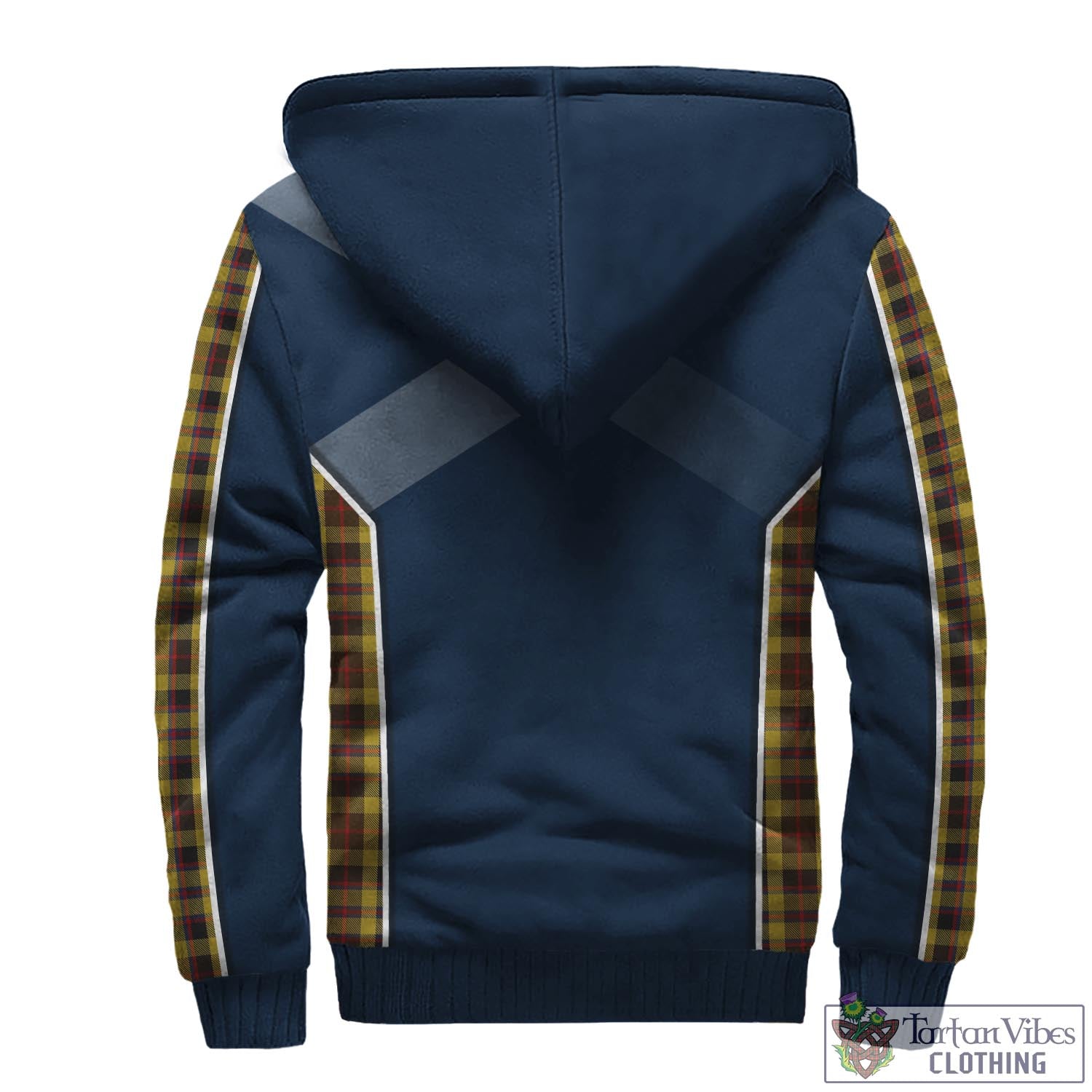 Tartan Vibes Clothing Jardine Tartan Sherpa Hoodie with Family Crest and Scottish Thistle Vibes Sport Style