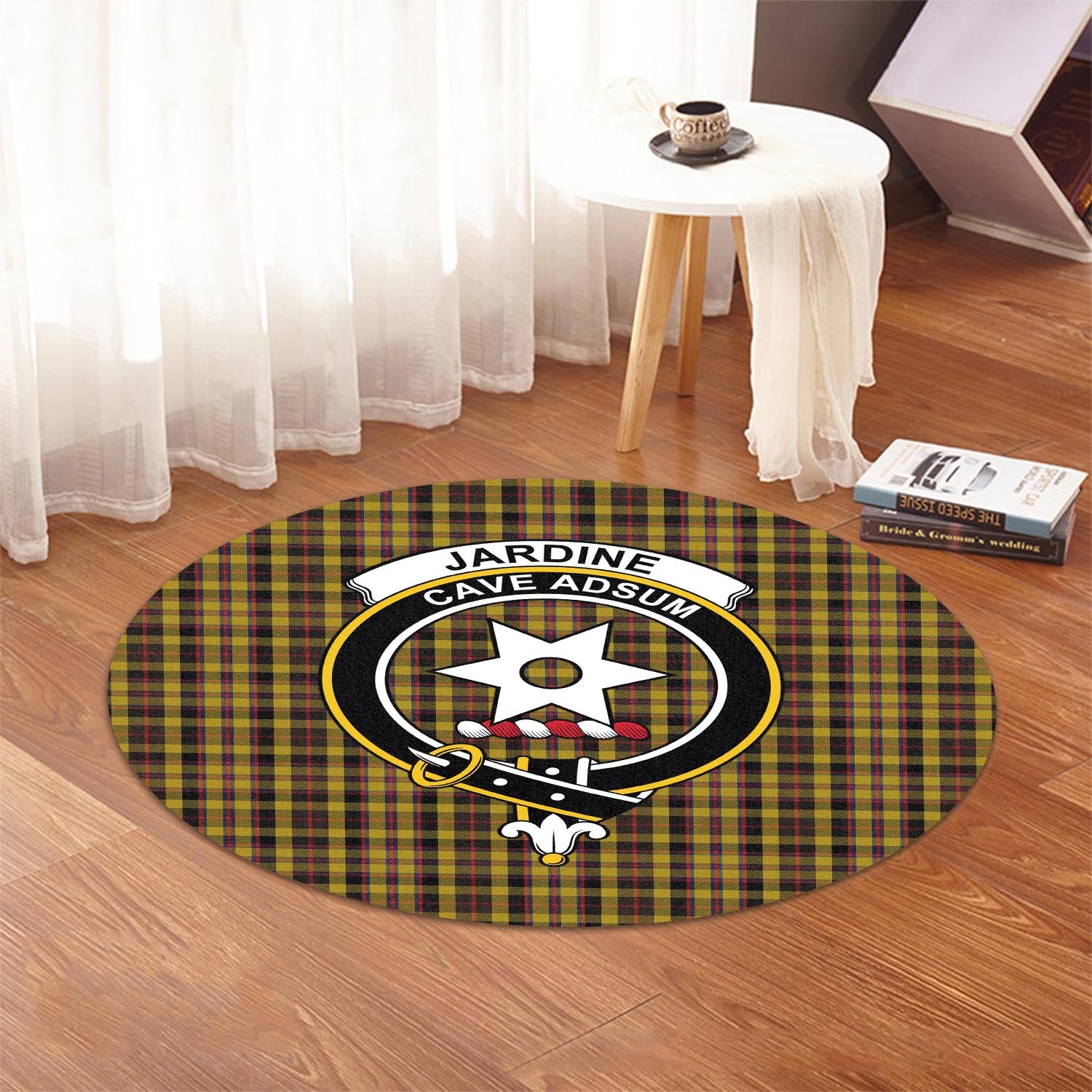 jardine-tartan-round-rug-with-family-crest