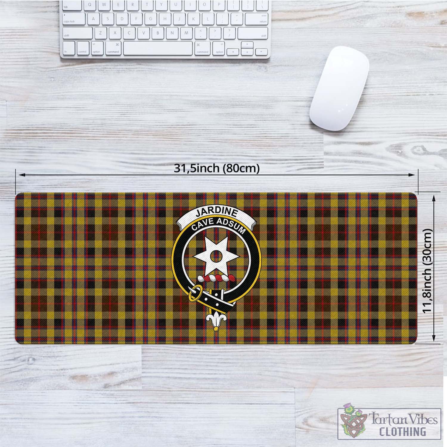 Tartan Vibes Clothing Jardine Tartan Mouse Pad with Family Crest