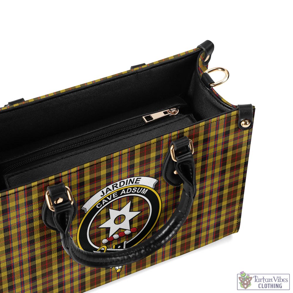 Tartan Vibes Clothing Jardine Tartan Luxury Leather Handbags with Family Crest