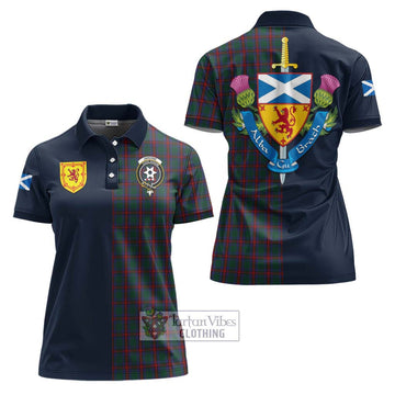 Jardine Dress Tartan Women's Polo Shirt Alba with Scottish Lion Royal Arm Half Style