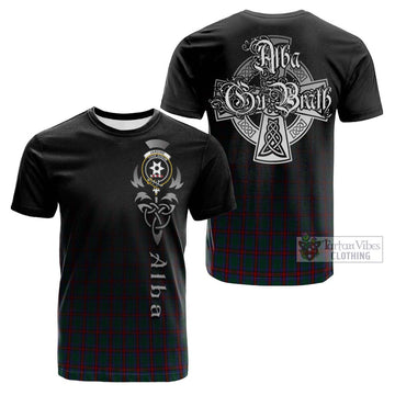 Jardine Dress Tartan Cotton T-shirt Featuring Alba Gu Brath Family Crest Celtic Inspired