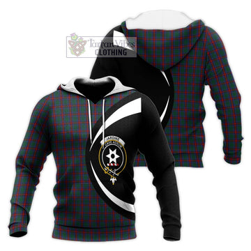 Jardine Dress Tartan Knitted Hoodie with Family Crest Circle Style