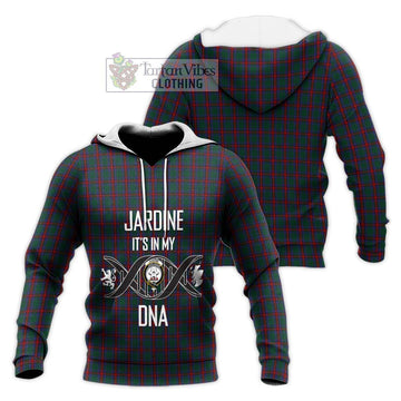 Jardine Dress Tartan Knitted Hoodie with Family Crest DNA In Me Style