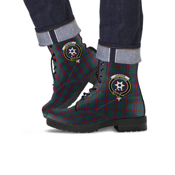 Jardine Dress Tartan Leather Boots with Family Crest