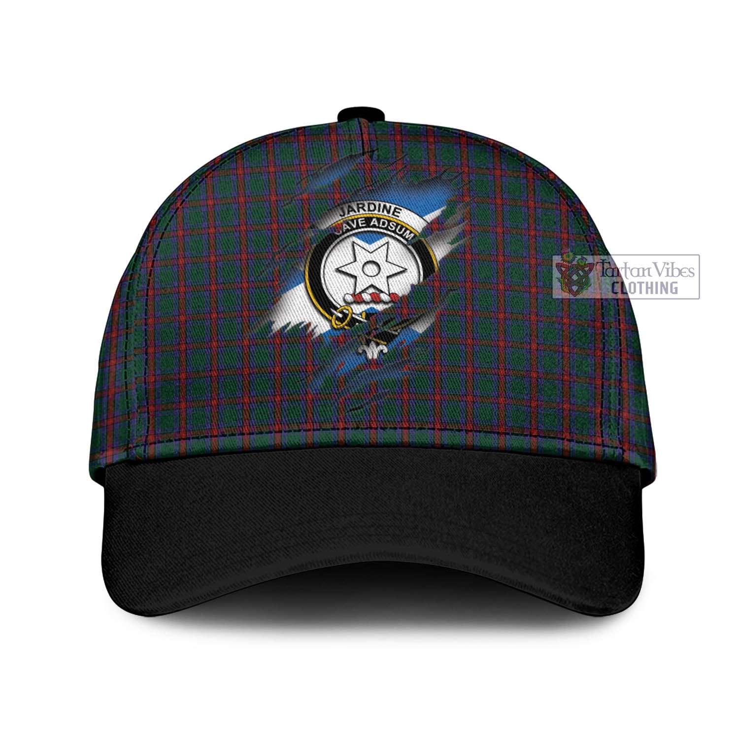 Tartan Vibes Clothing Jardine Dress Tartan Classic Cap with Family Crest In Me Style