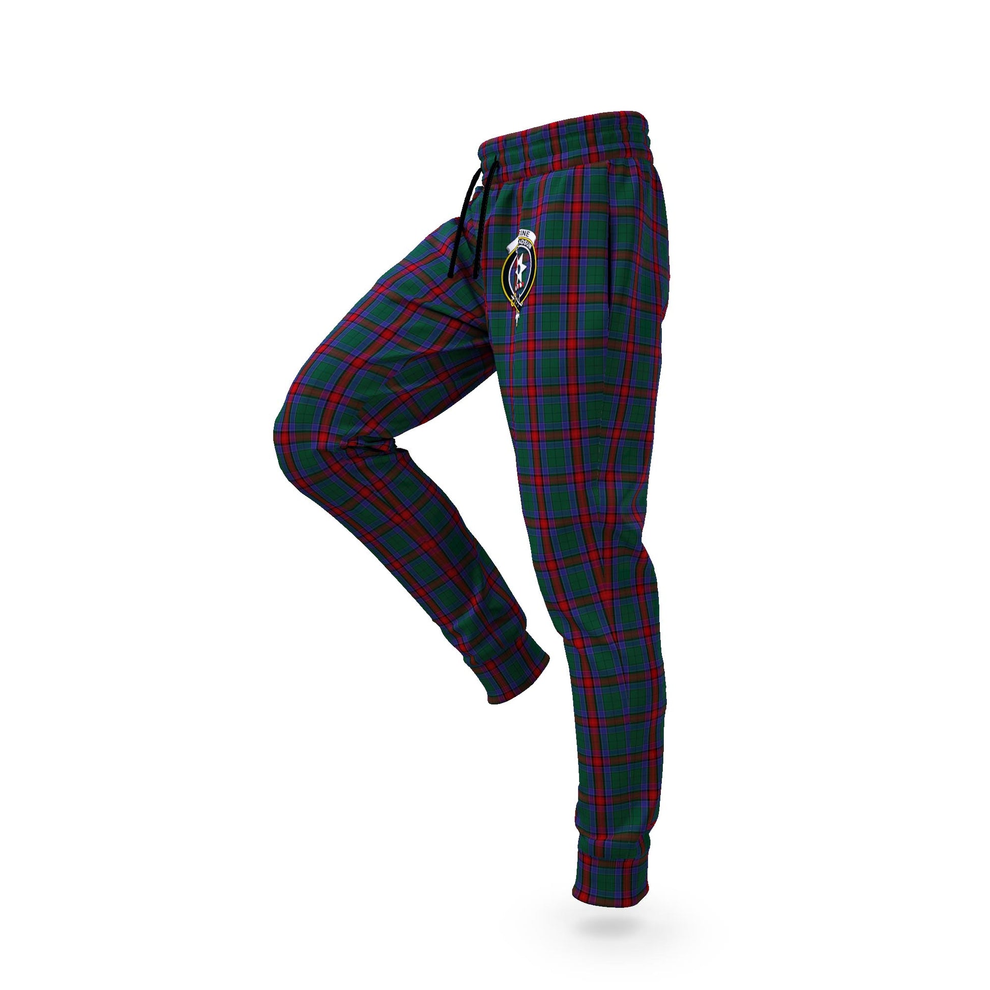 Jardine Dress Tartan Joggers Pants with Family Crest S - Tartan Vibes Clothing