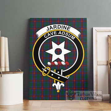 Jardine Dress Tartan Canvas Print Wall Art with Family Crest