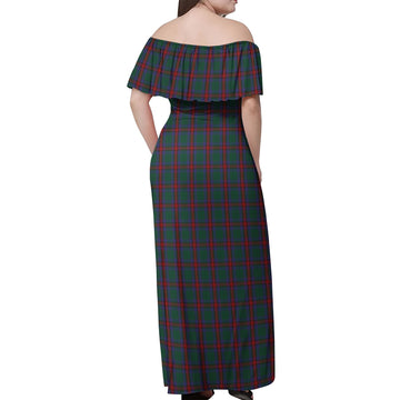 Jardine Dress Tartan Off Shoulder Long Dress