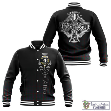 Jardine Dress Tartan Baseball Jacket Featuring Alba Gu Brath Family Crest Celtic Inspired