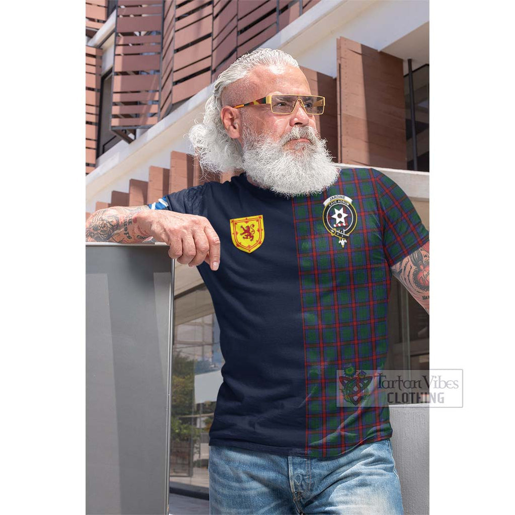 Tartan Vibes Clothing Jardine Dress Tartan Cotton T-shirt with Scottish Lion Royal Arm Half Style