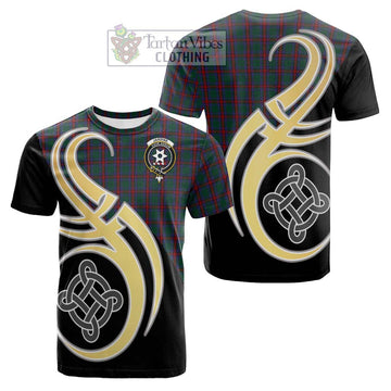 Jardine Dress Tartan Cotton T-shirt with Family Crest and Celtic Symbol Style