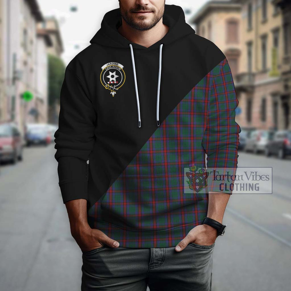 Jardine Dress Tartan Hoodie with Family Crest and Military Logo Style - Tartanvibesclothing Shop