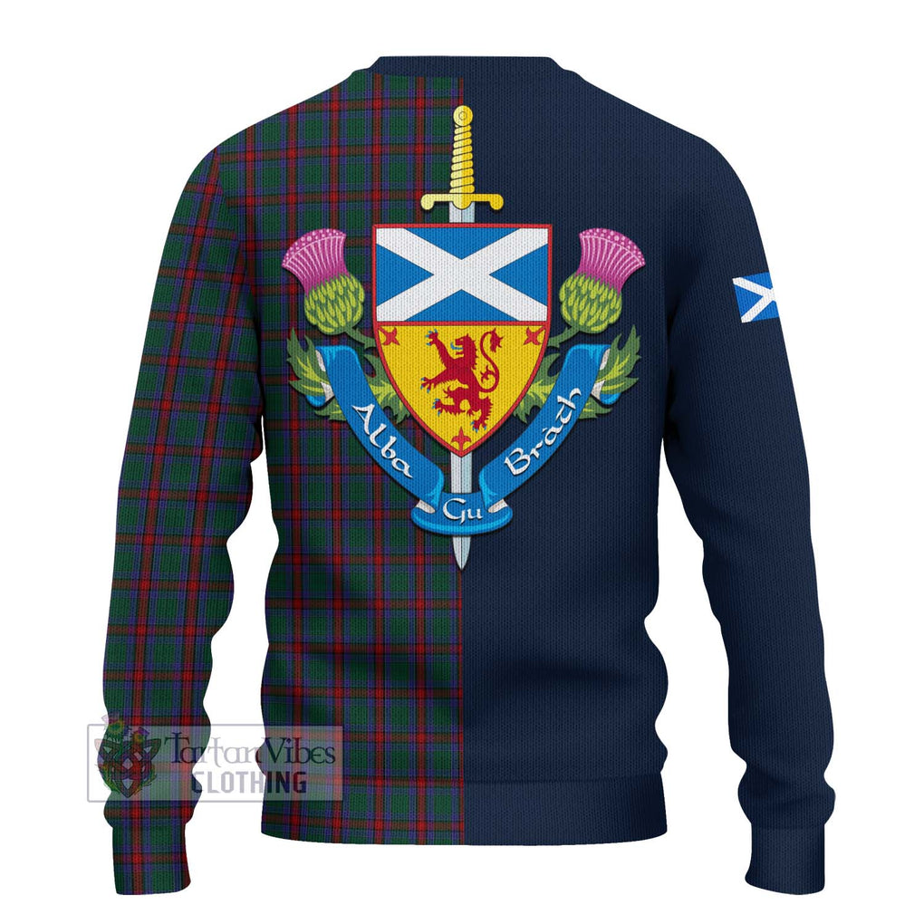 Tartan Vibes Clothing Jardine Dress Tartan Knitted Sweater with Scottish Lion Royal Arm Half Style