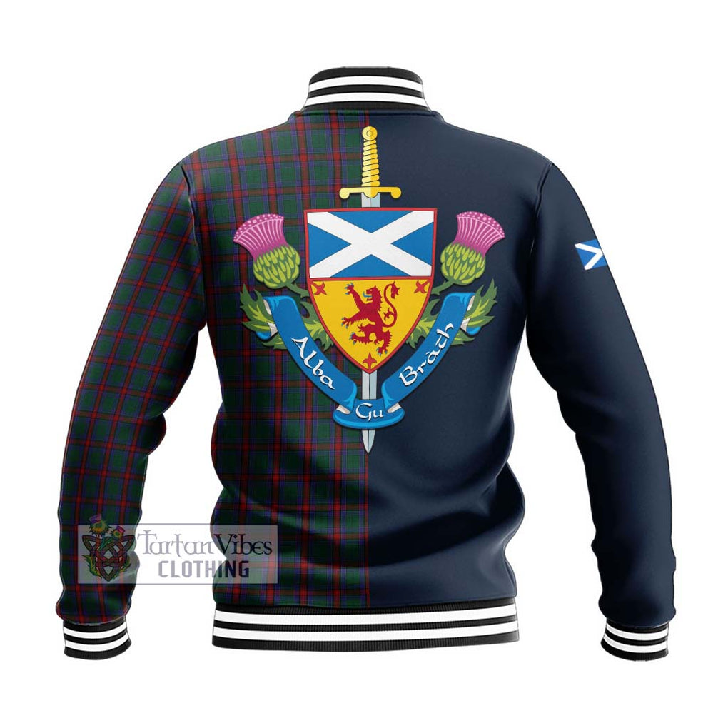 Tartan Vibes Clothing Jardine Dress Tartan Baseball Jacket with Scottish Lion Royal Arm Half Style