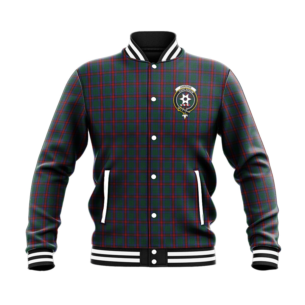 Jardine Dress Tartan Baseball Jacket with Family Crest - Tartan Vibes Clothing