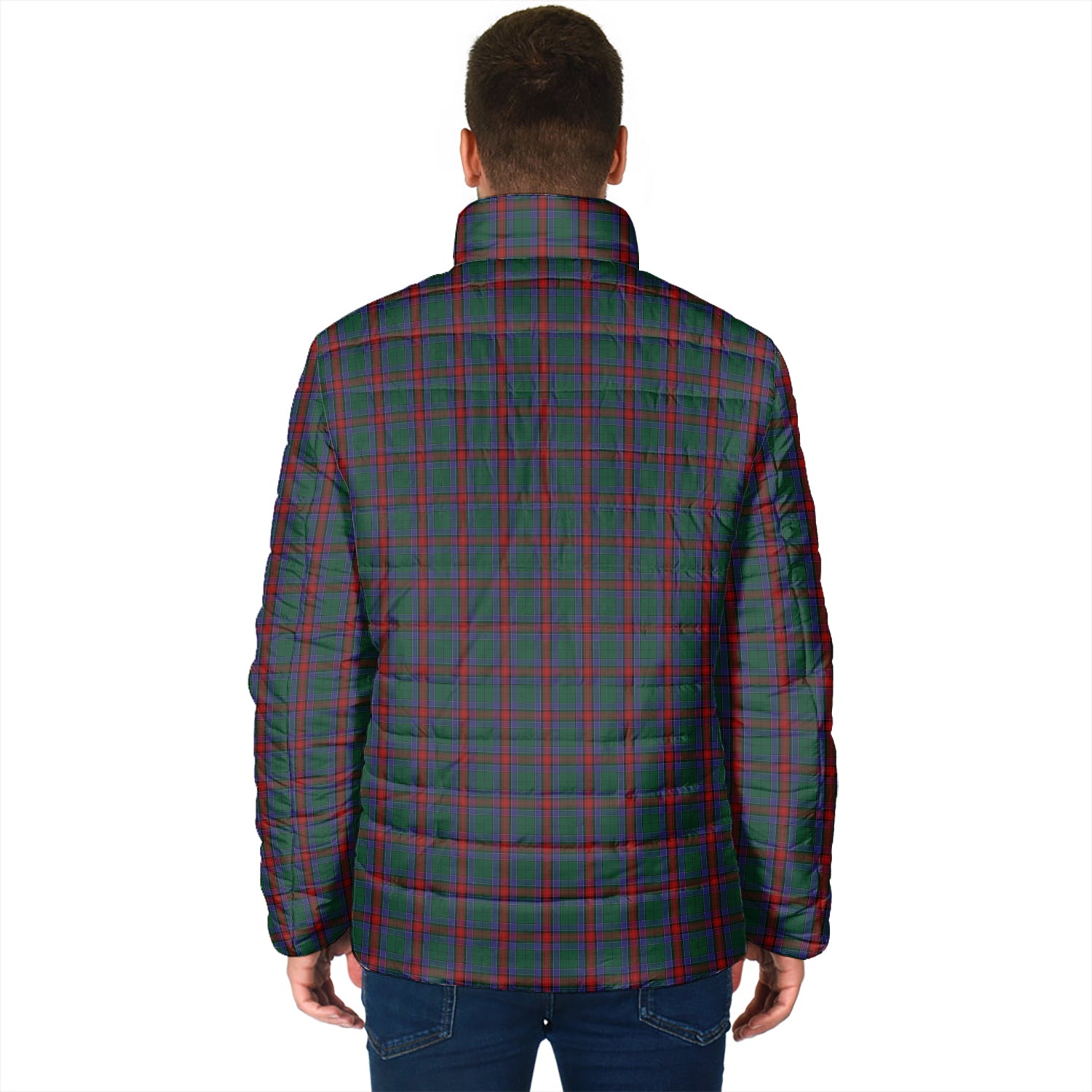 Jardine Dress Tartan Padded Jacket with Family Crest - Tartan Vibes Clothing