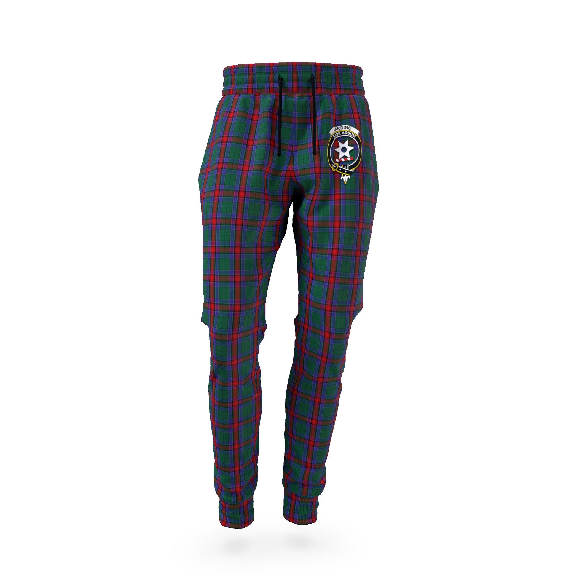 Jardine Dress Tartan Joggers Pants with Family Crest - Tartan Vibes Clothing