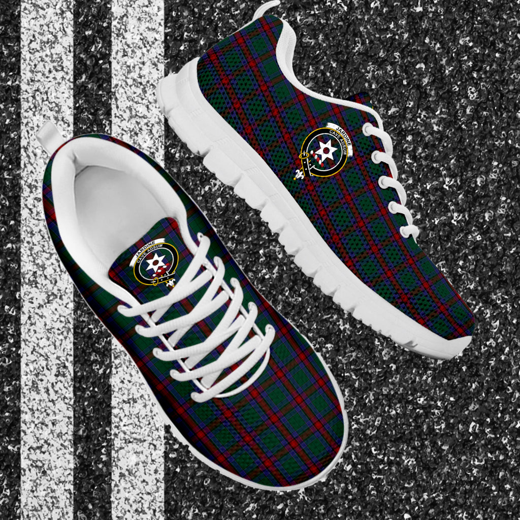 Jardine Dress Tartan Sneakers with Family Crest - Tartan Vibes Clothing