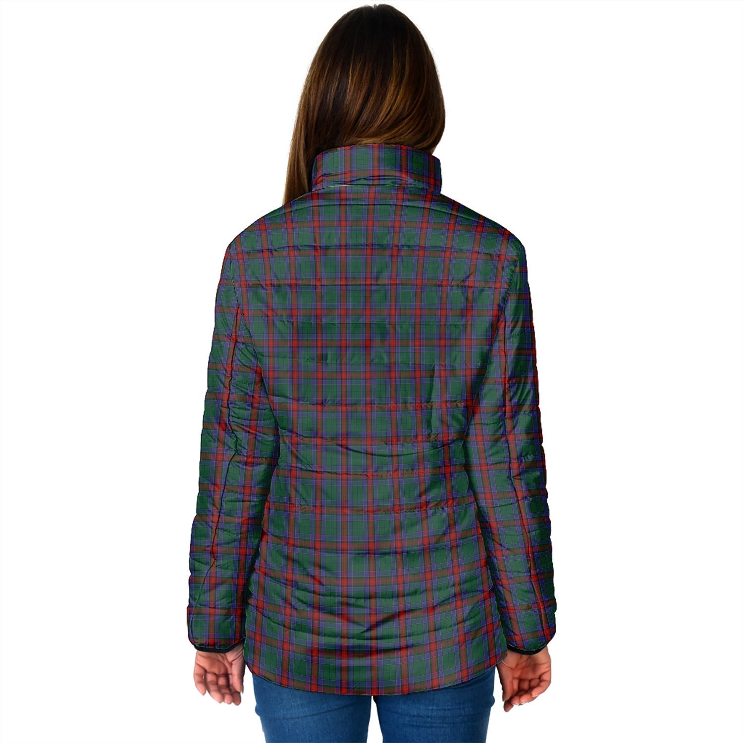 Jardine Dress Tartan Padded Jacket with Family Crest - Tartan Vibes Clothing