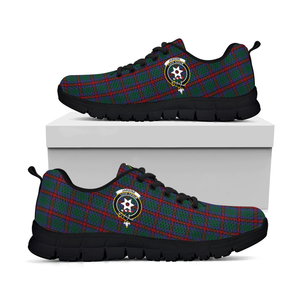 Jardine Dress Tartan Sneakers with Family Crest - Tartan Vibes Clothing