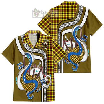 Jardine Modern Tartan Short Sleeve Button Shirt with Epic Bagpipe Style