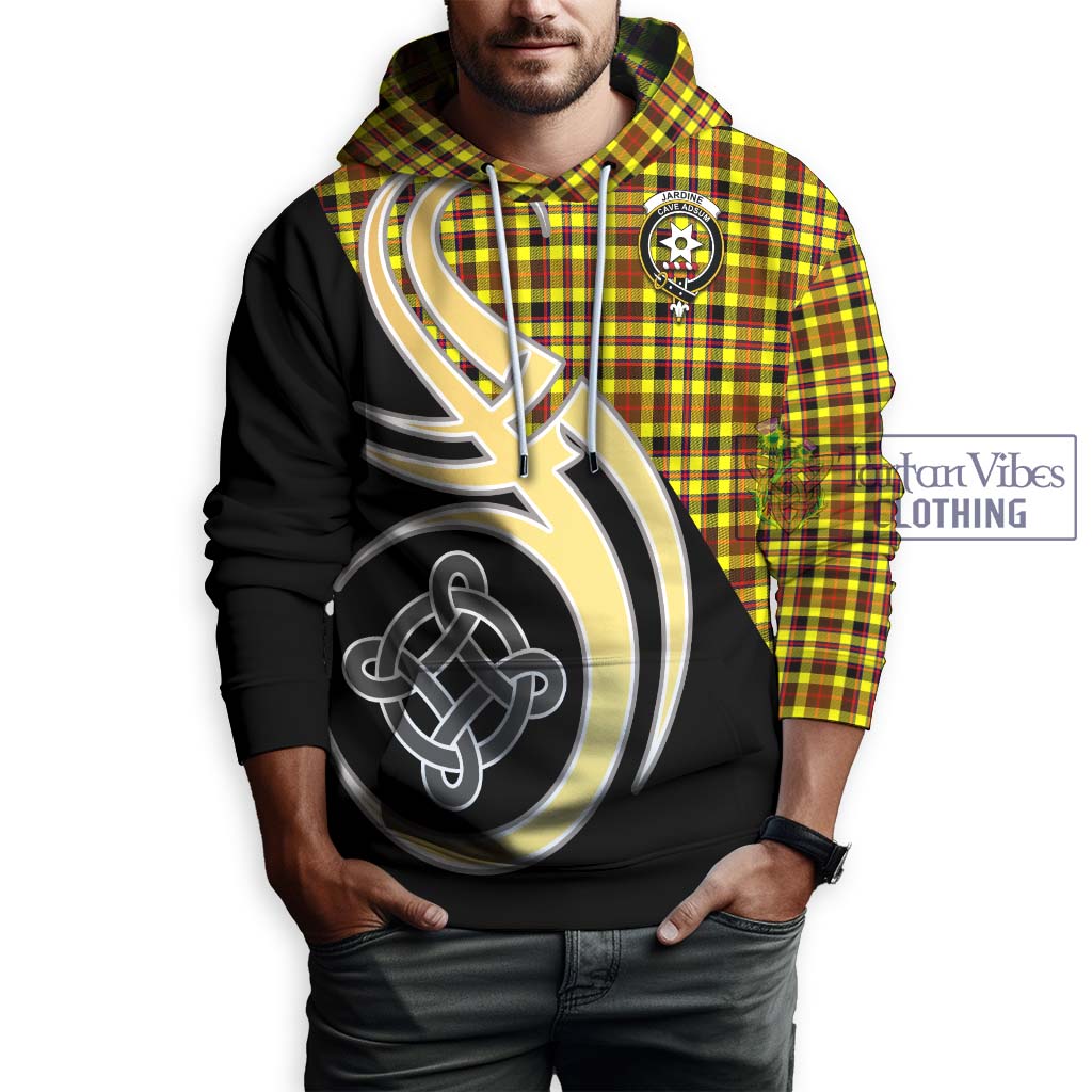 Jardine Modern Tartan Hoodie with Family Crest and Celtic Symbol Style Zip Hoodie - Tartan Vibes Clothing