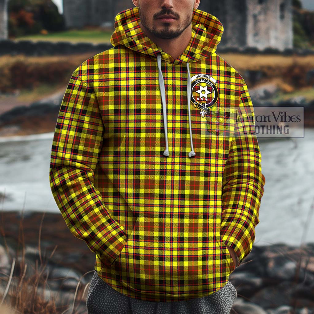 Jardine Modern Tartan Cotton Hoodie with Family Crest Pullover Hoodie XS - Tartan Vibes Clothing