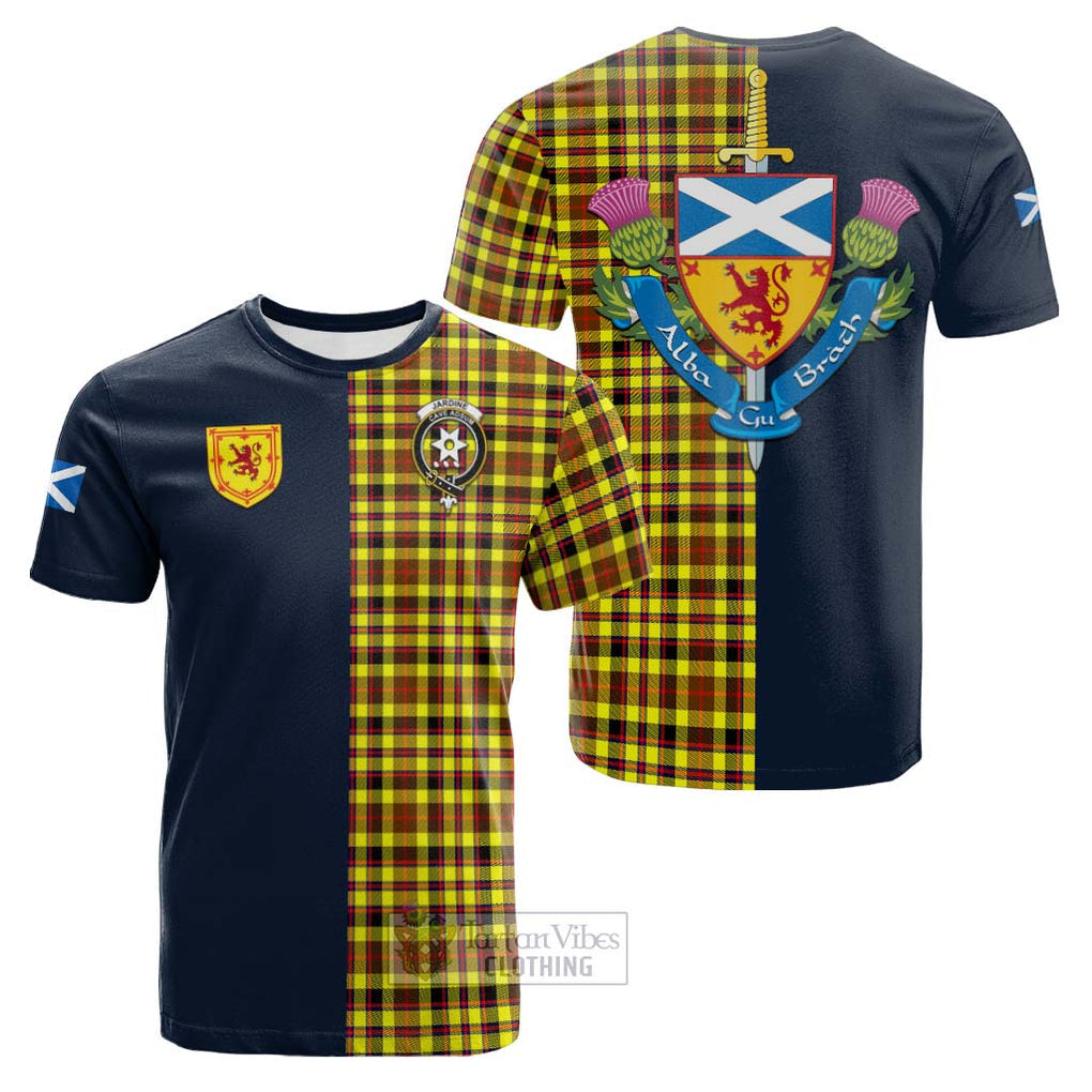 Tartan Vibes Clothing Jardine Modern Tartan Cotton T-shirt with Scottish Lion Royal Arm Half Style